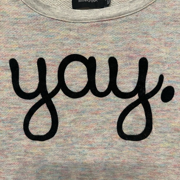MINKPINK Multicolor “Yay.” Knit Sweater Small - Picture 2 of 4